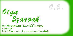 olga szarvak business card